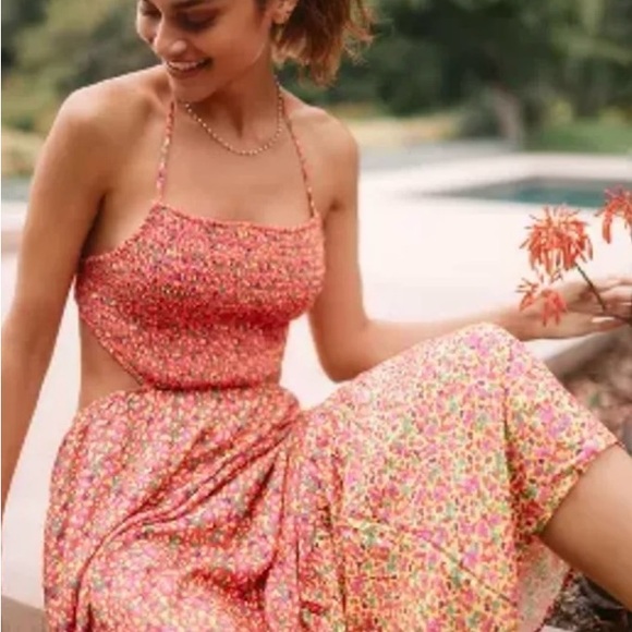 NWT Orange/Pink Maxi Dress - Picture 2 of 9